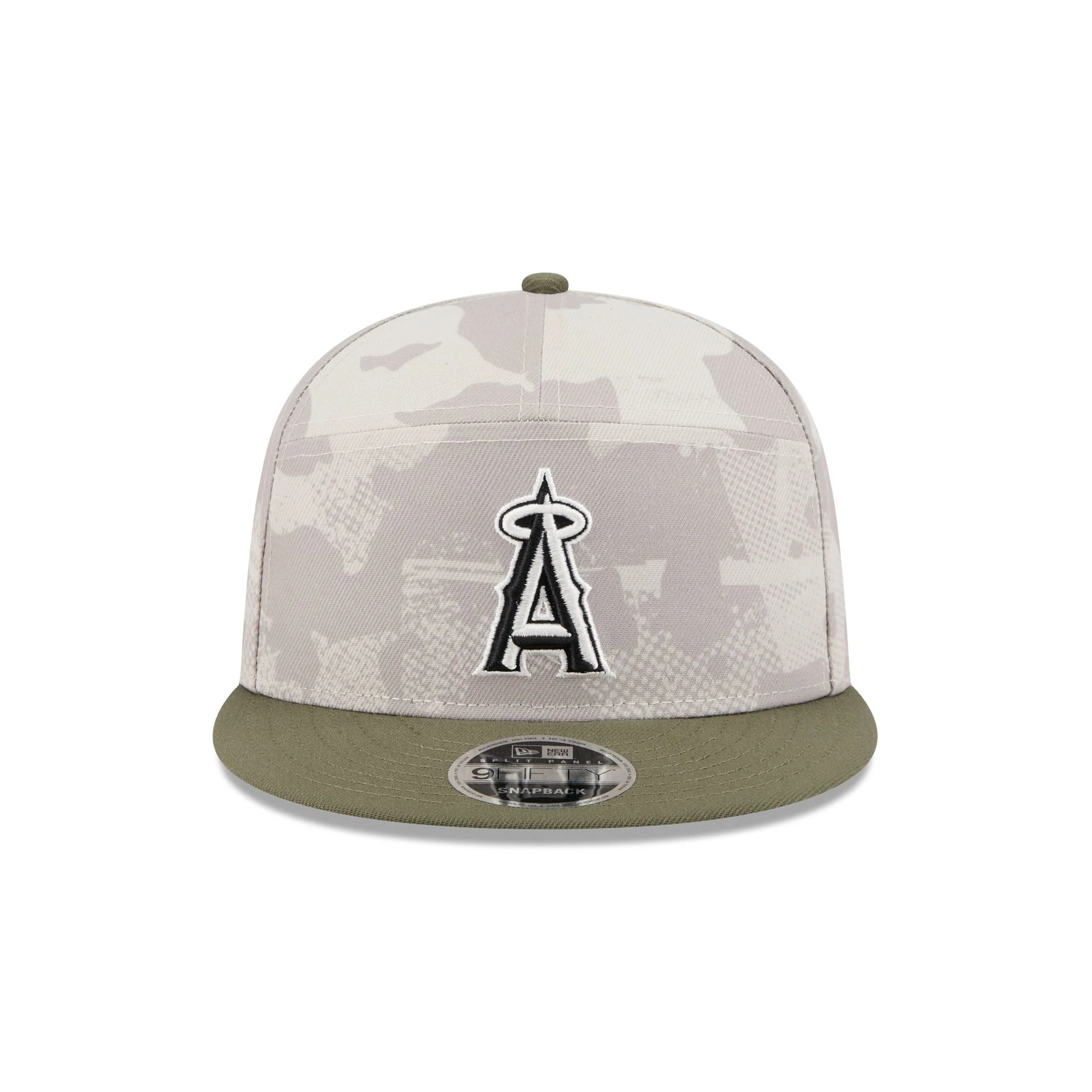 Los Angeles Angels Armed Forces Day 2025 Split Panel 9FIFTY Snapback Hat