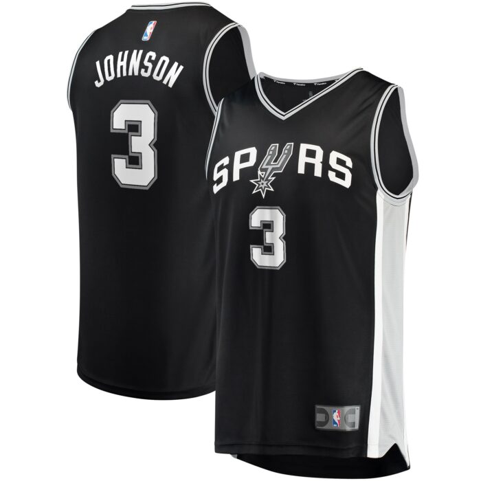 Men’s San Antonio Spurs Keldon Johnson Fanatics Black Fast Break Replica Jersey – Icon Edition