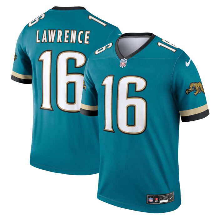 Men’s Jacksonville Jaguars Trevor Lawrence Nike Teal Prowler Throwback Legend Jersey