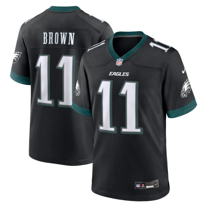 Men’s Philadelphia Eagles A.J. Brown Nike Black Alternate Game Jersey
