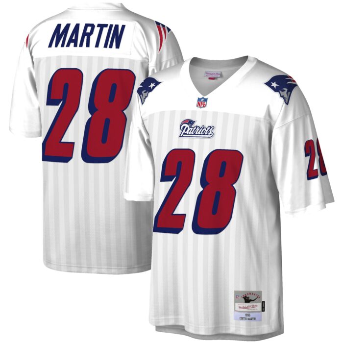 Men’s New England Patriots Curtis Martin Mitchell & Ness White Legacy Replica Jersey
