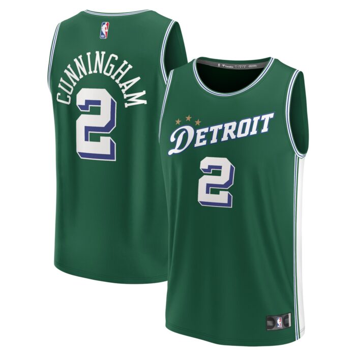 Men’s Detroit Pistons Cade Cunningham Fanatics Green Fastbreak Jersey – City Edition