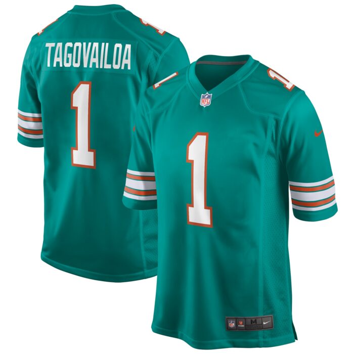 Men’s Miami Dolphins Tua Tagovailoa Nike Aqua Alternate Game Jersey
