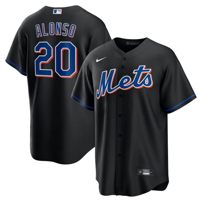 Men’s New York Mets Pete Alonso Nike Black 2022 Alternate Replica Player Jersey