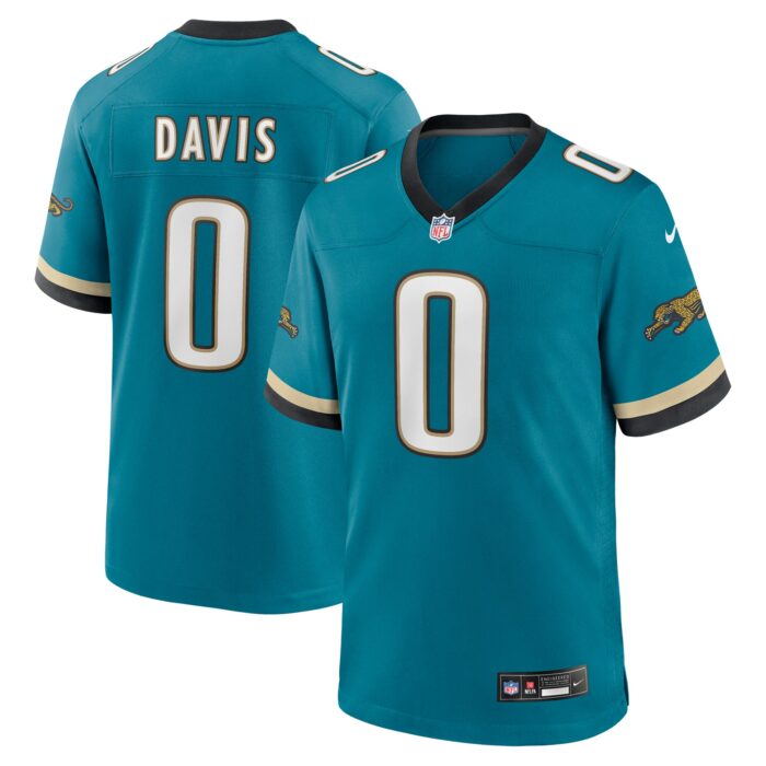 Men’s Jacksonville Jaguars Gabe Davis Nike Teal Prowler Throwback Player Game Jersey