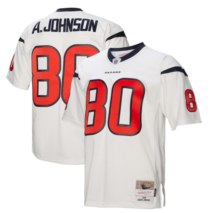 Men’s Houston Texans Andre Johnson Mitchell & Ness White Legacy Replica Jersey