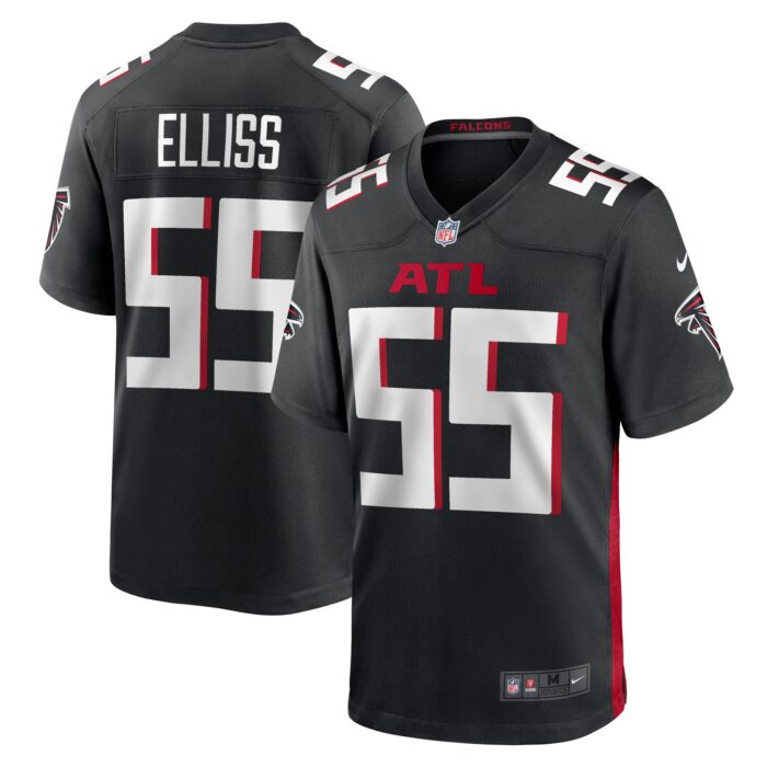 Men’s Atlanta Falcons Kaden Elliss Nike Black Game Player Jersey