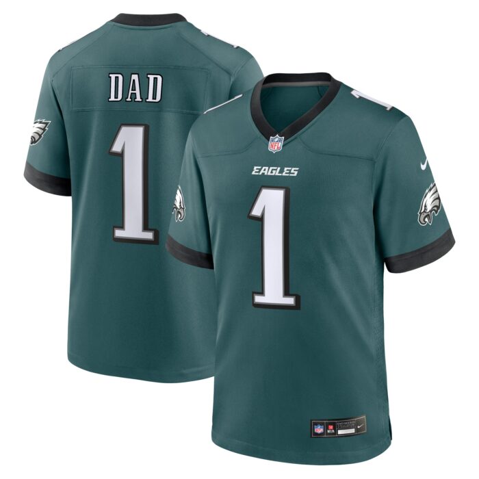 Men’s Philadelphia Eagles Nike Midnight Green #1 Dad Game Jersey