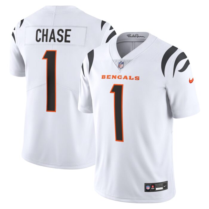 Men’s Cincinnati Bengals Ja’Marr Chase Nike White Vapor Untouchable Limited Jersey