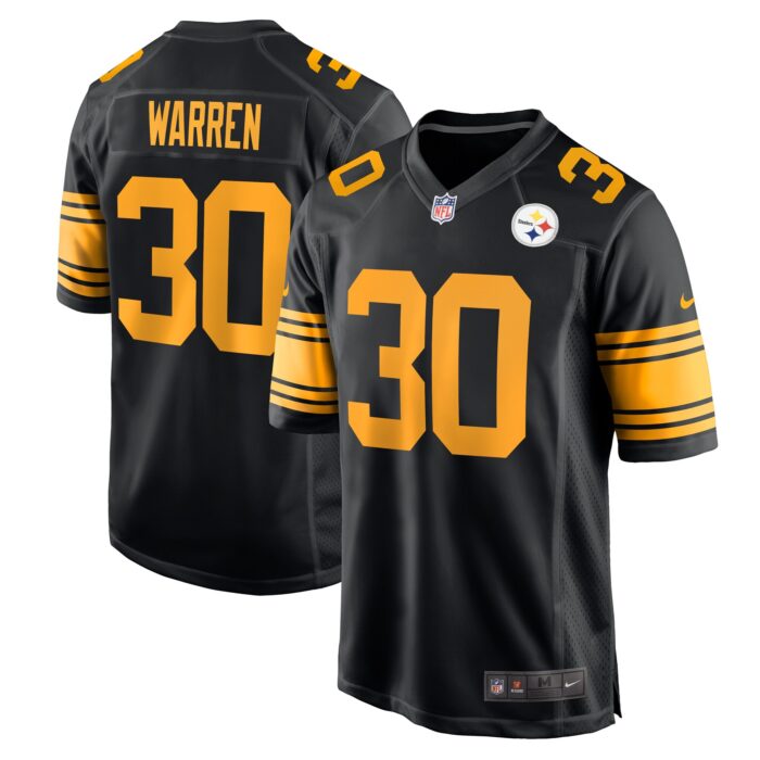 Men’s Pittsburgh Steelers Jaylen Warren Nike Black Alternate Game Jersey
