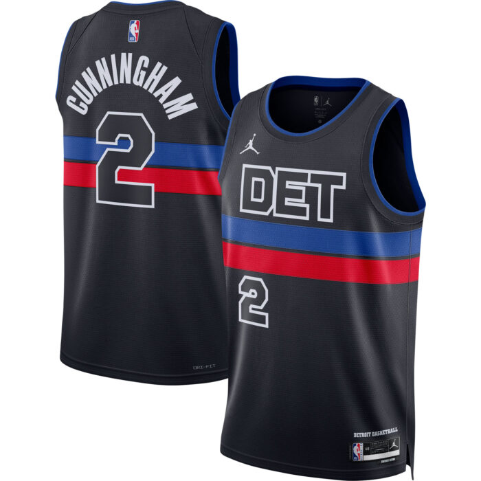 Unisex Detroit Pistons Cade Cunningham Jordan Brand Black Swingman Jersey – Statement Edition