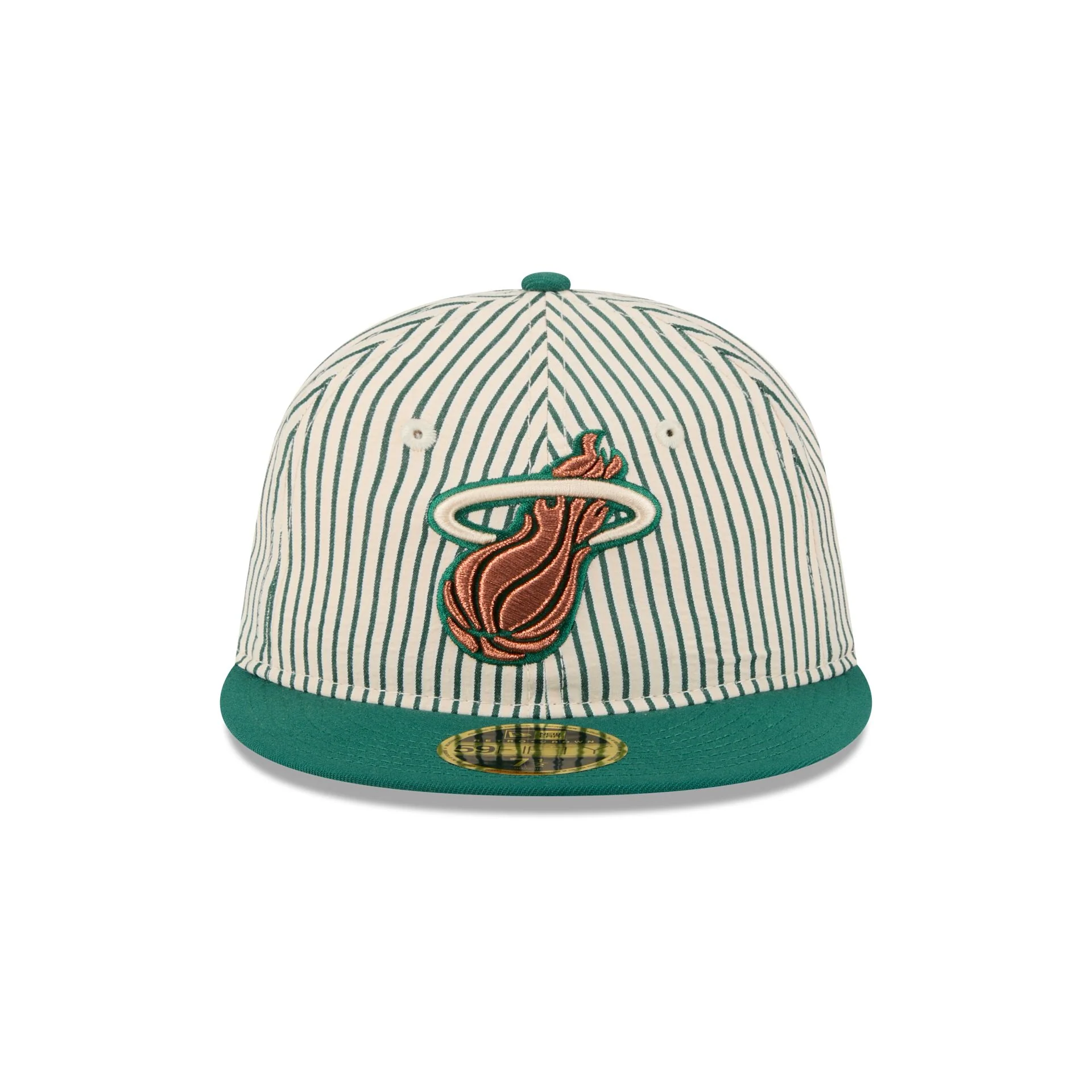 Just Caps Seersucker Miami Heat Retro Crown 59FIFTY Fitted Hat