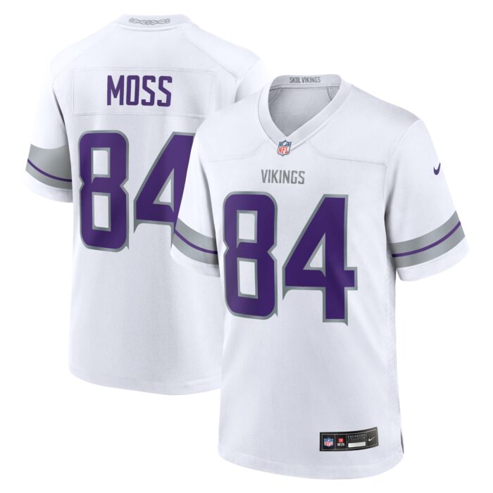 Men’s Minnesota Vikings Randy Moss Nike White Alternate Retired Player Game Jersey