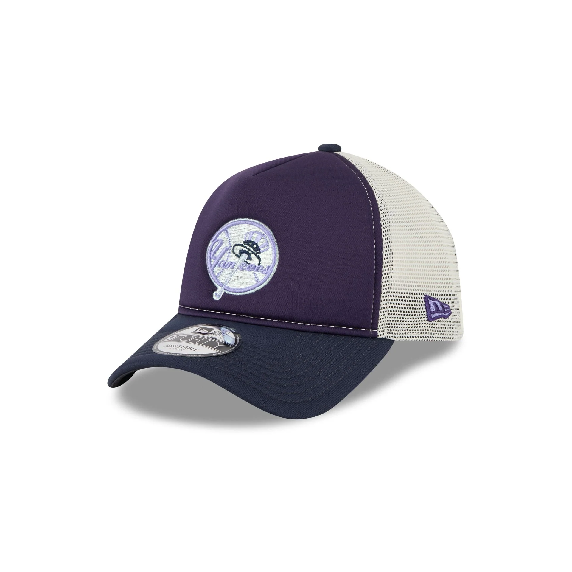 New York Yankees Navy Purple 9FORTY A-Frame Trucker Hat