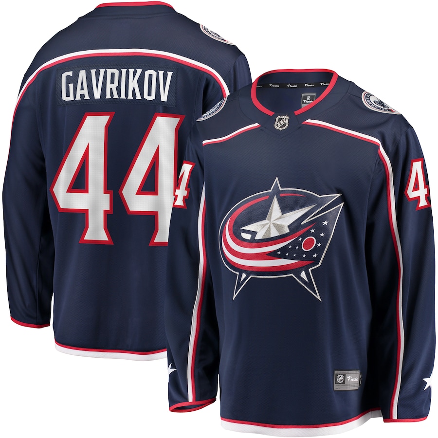 Men's Columbus Blue Jackets 44 Vladislav Gavrikov Fanatics Branded Navy Home Breakaway Player Jersey