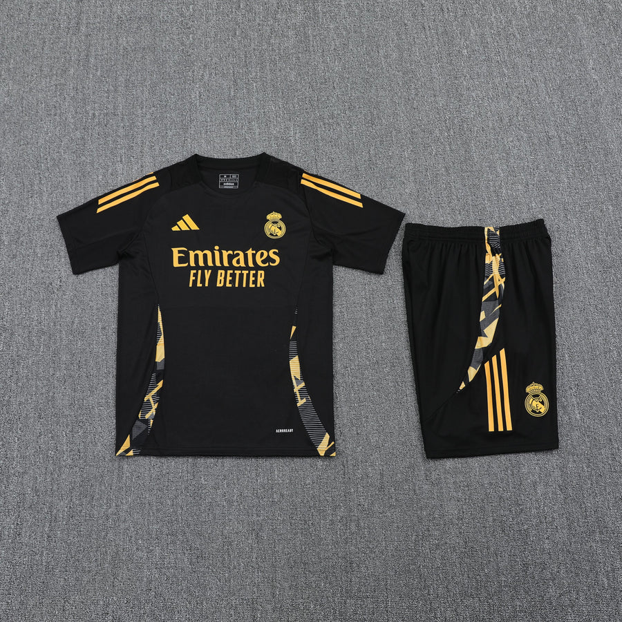 Kit Shirt + Shorts Real Madrid Black/Orange Training 24/25