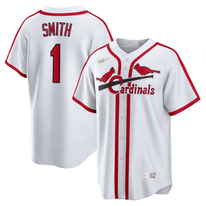 Men’s St. Louis Cardinals Ozzie Smith Nike White Home Cooperstown Collection Player Jersey
