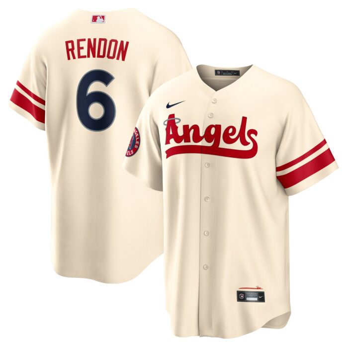 Men’s Los Angeles Angels Anthony Rendon Nike Cream City Connect Replica Player Jersey