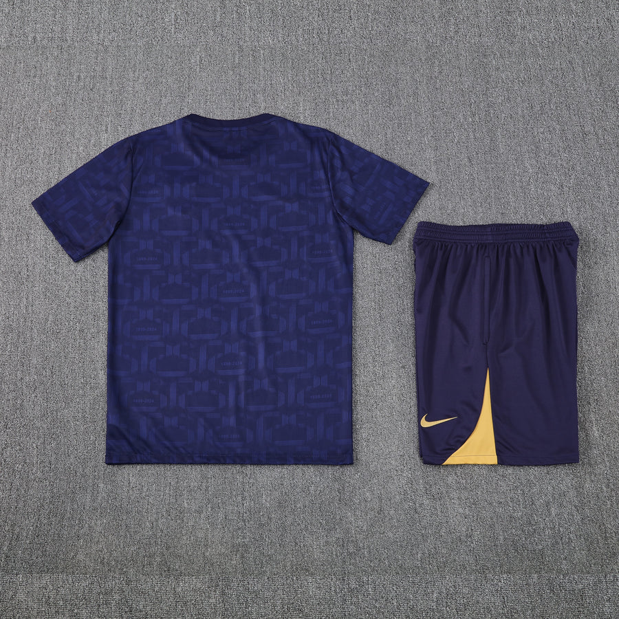 Kit Shirt + Shorts Barcelona Dark Blue/Gold Training 25/26