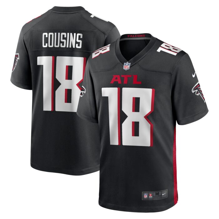 Men’s Atlanta Falcons Kirk Cousins Nike Black Game Player Jersey