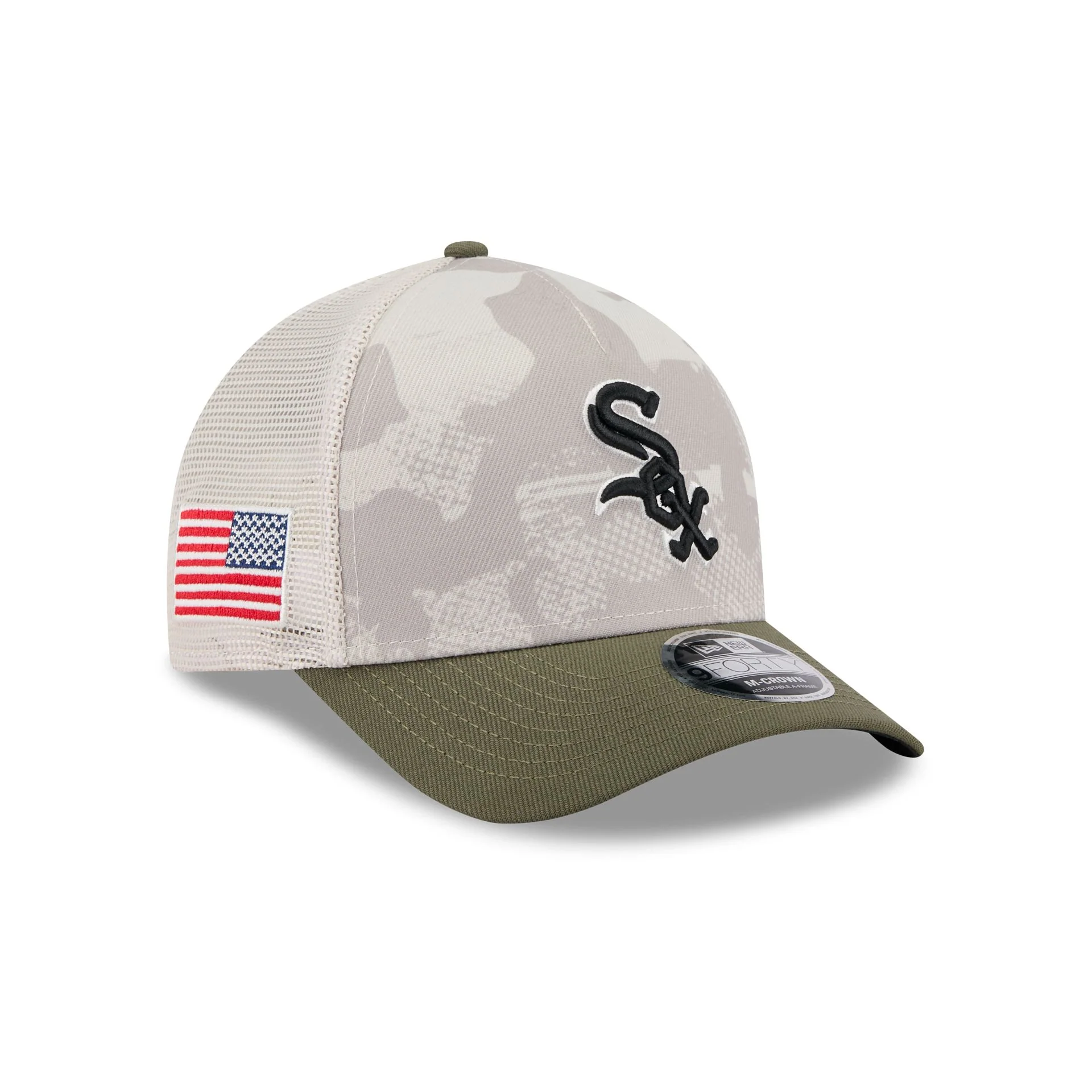 Chicago White Sox Armed Forces Day 2025 9FORTY M-Crown A-Frame Trucker Hat