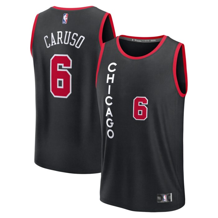 Men’s Chicago Bulls Alex Caruso Fanatics Black Fast Break Jersey – City Edition