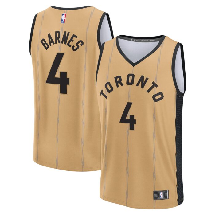 Men’s Toronto Raptors Scottie Barnes Fanatics Gold Fast Break Jersey – City Edition