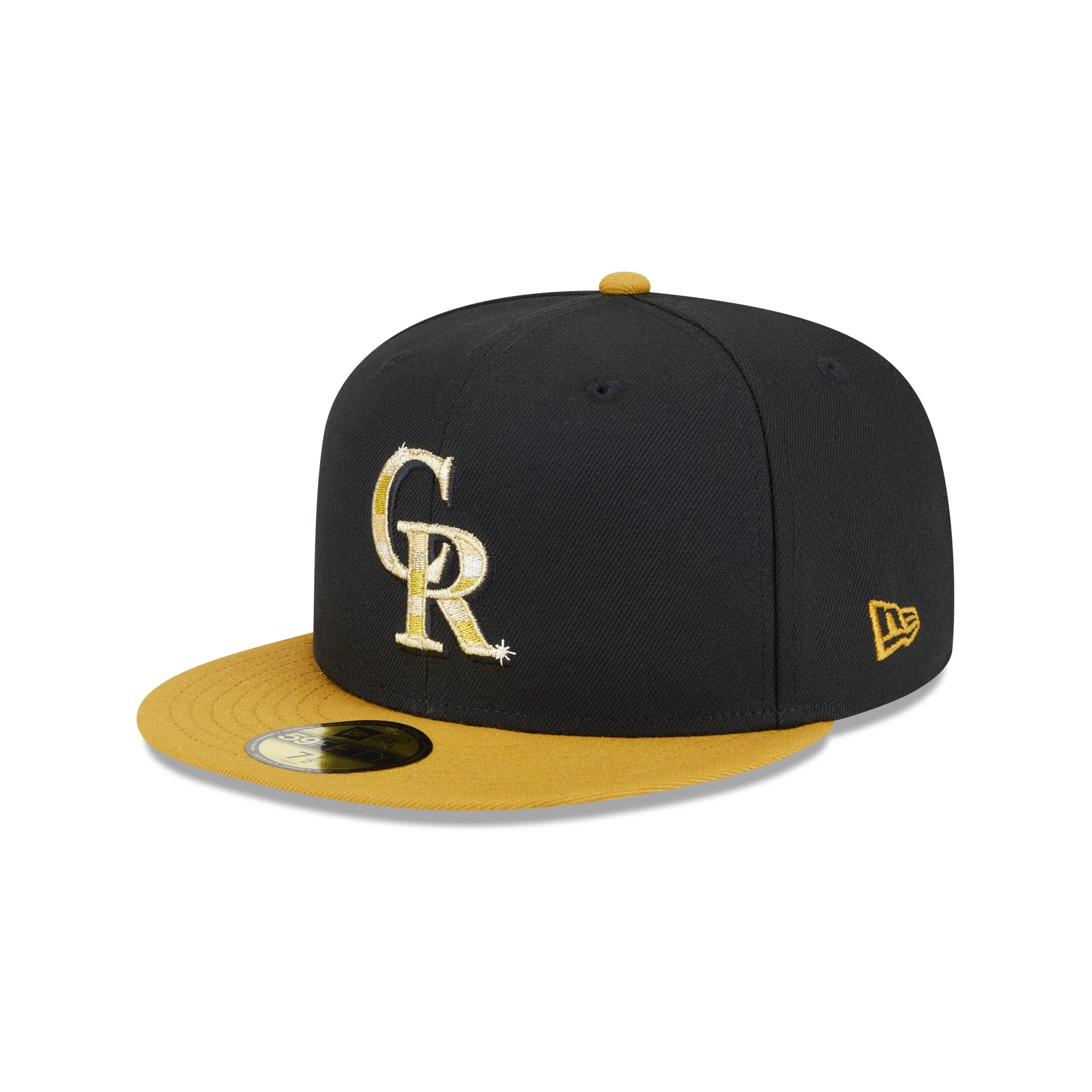 Colorado Rockies Metallic Gold Logo 59FIFTY Fitted Hat