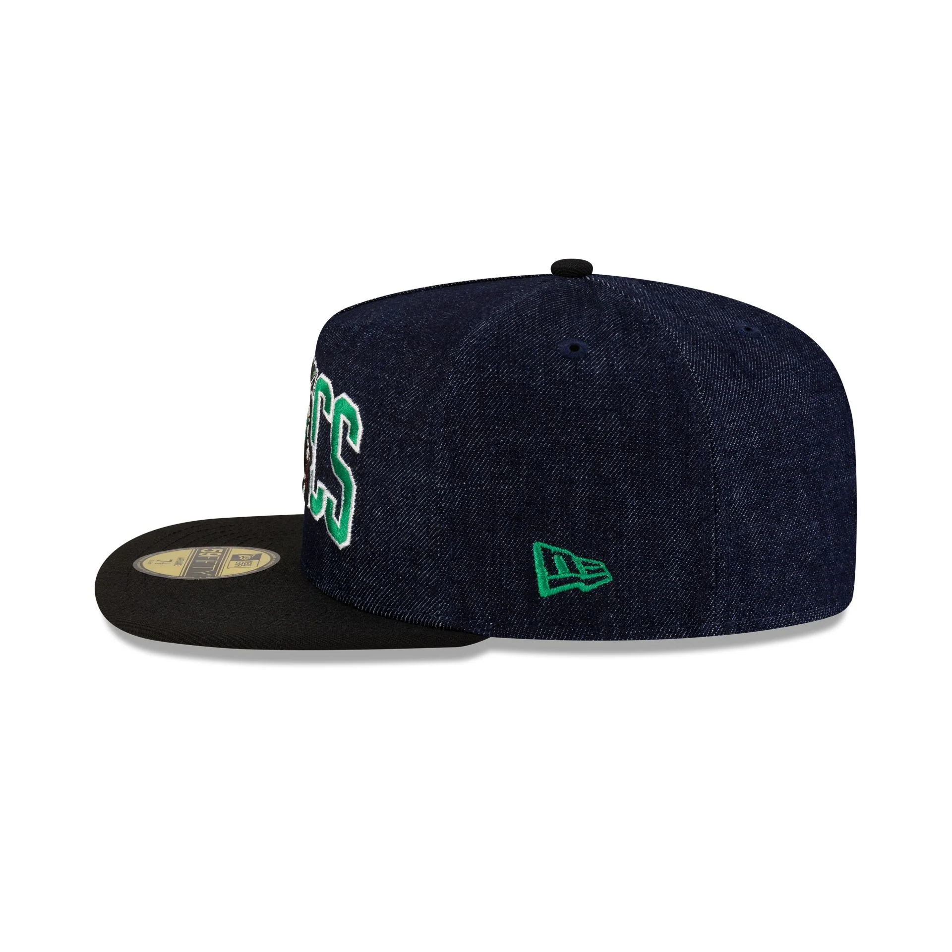 Boston Celtics Navy Denim 59FIFTY A-Frame Fitted Hat