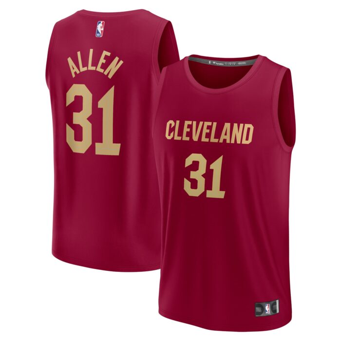 Men’s Cleveland Cavaliers Jarrett Allen Fanatics Wine Fast Break Replica Jersey – Icon Edition