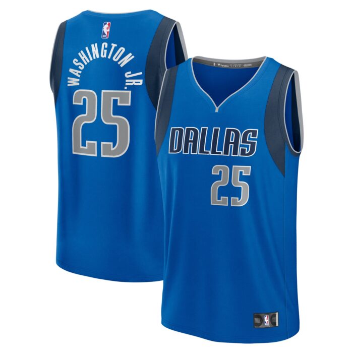 Youth Dallas Mavericks PJ Washington Jr. Fanatics Blue Fast Break Player Jersey – Icon Edition
