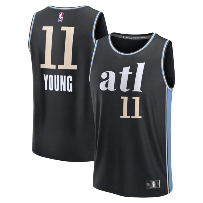 Men’s Atlanta Hawks Trae Young Fanatics Black Fast Break Jersey – City Edition