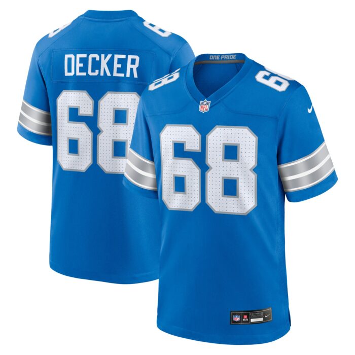 Men’s Detroit Lions Taylor Decker Nike Blue Team Game Jersey