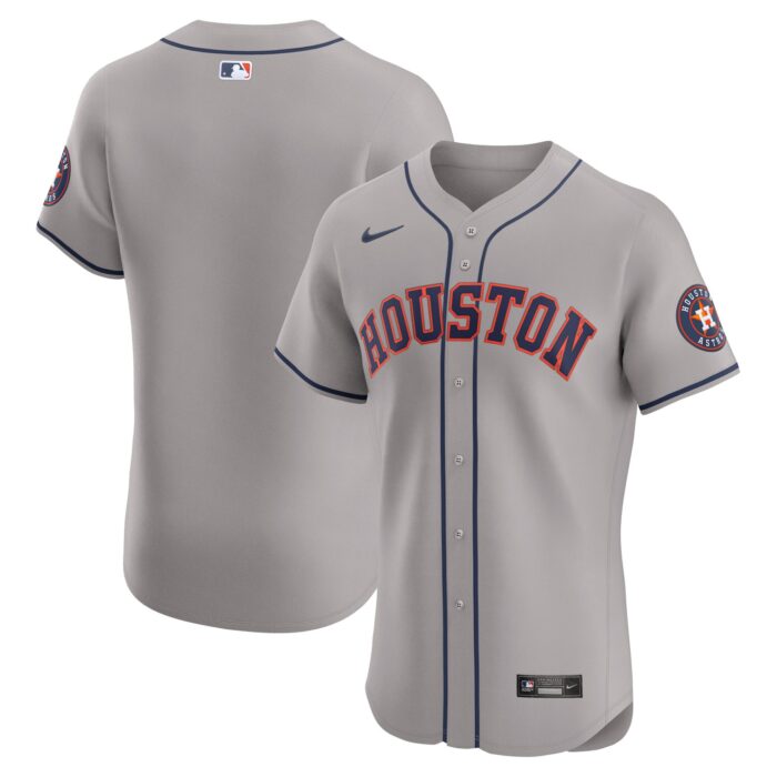 Men’s Houston Astros Nike Gray Road Vapor Premier Elite Patch Jersey