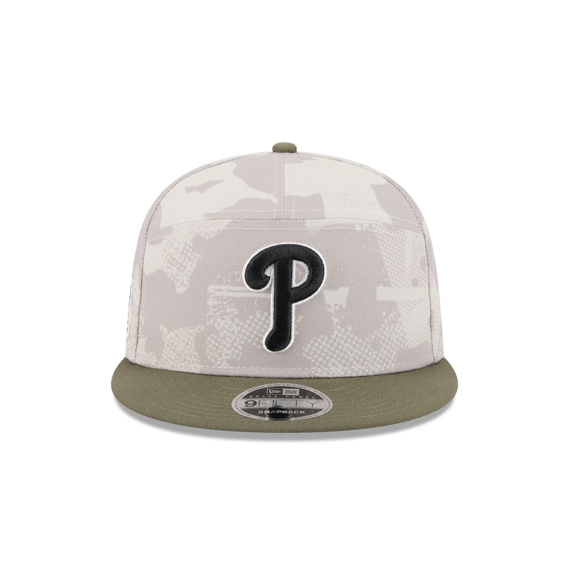 Philadelphia Phillies Armed Forces Day 2025 Split Panel 9FIFTY Snapback Hat
