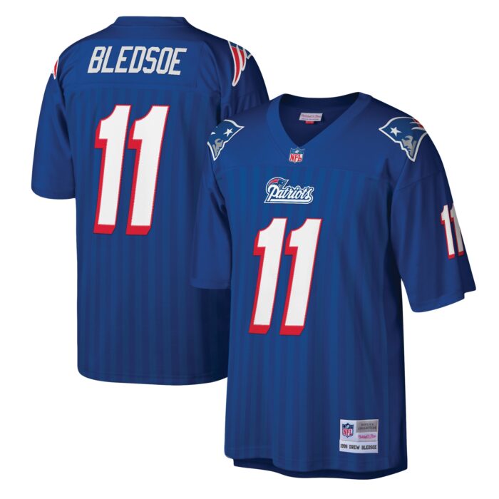 Men’s New England Patriots Drew Bledsoe Mitchell & Ness Royal Legacy Replica Jersey