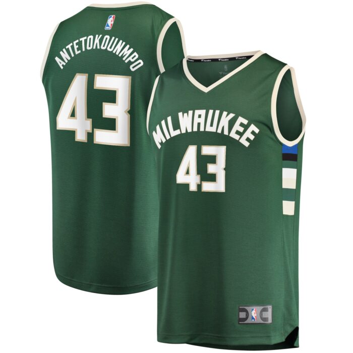 Men’s Milwaukee Bucks Thanasis Antetokounmpo Fanatics Hunter Green Fast Break Replica Player Jersey – Icon Edition