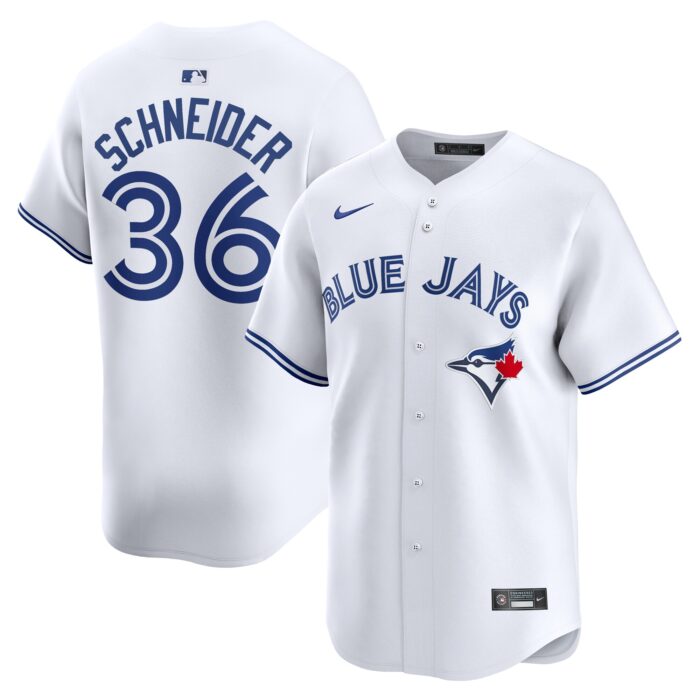 Men’s Toronto Blue Jays Davis Schneider Nike White Home Limited Player Jersey