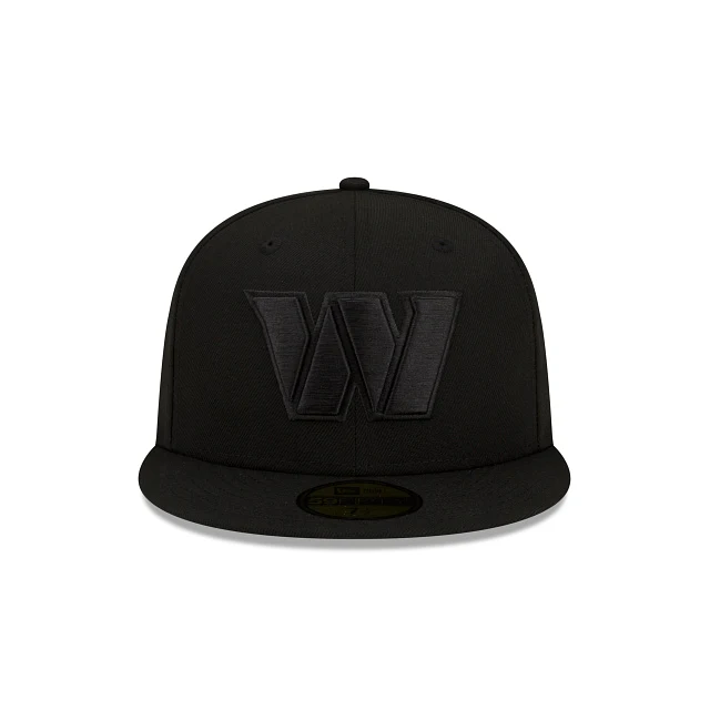 Washington Commanders Black On Black 59FIFTY Fitted Hat