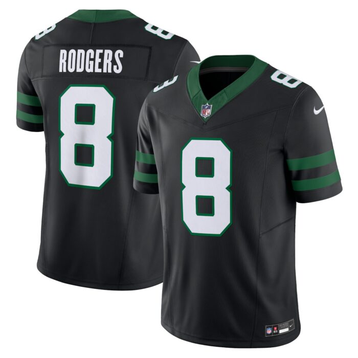 Men’s New York Jets Aaron Rodgers Nike Legacy Black Alternate Vapor F.U.S.E. Limited Jersey