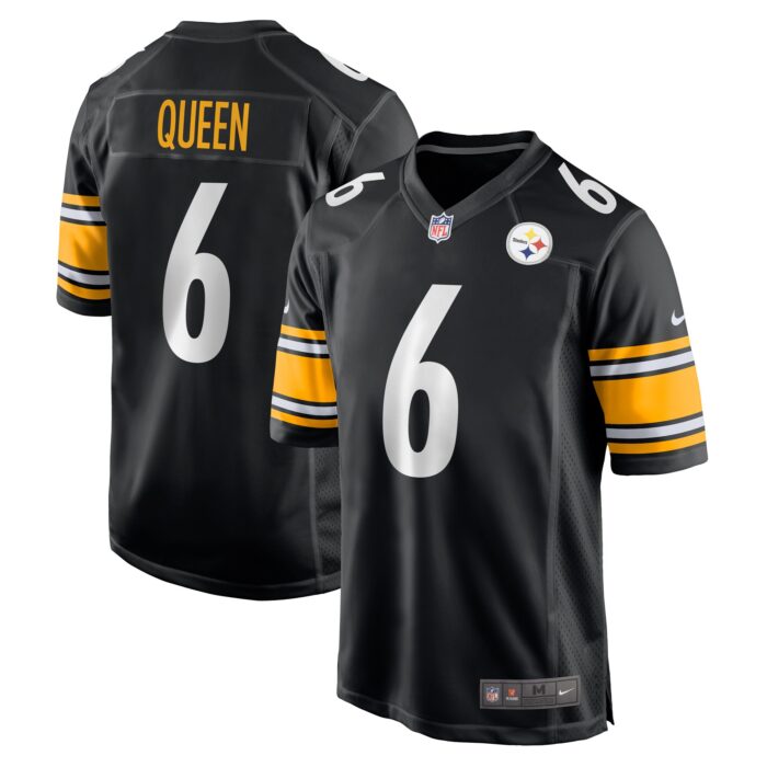 Men’s Pittsburgh Steelers Patrick Queen Nike Black Game Player Jersey