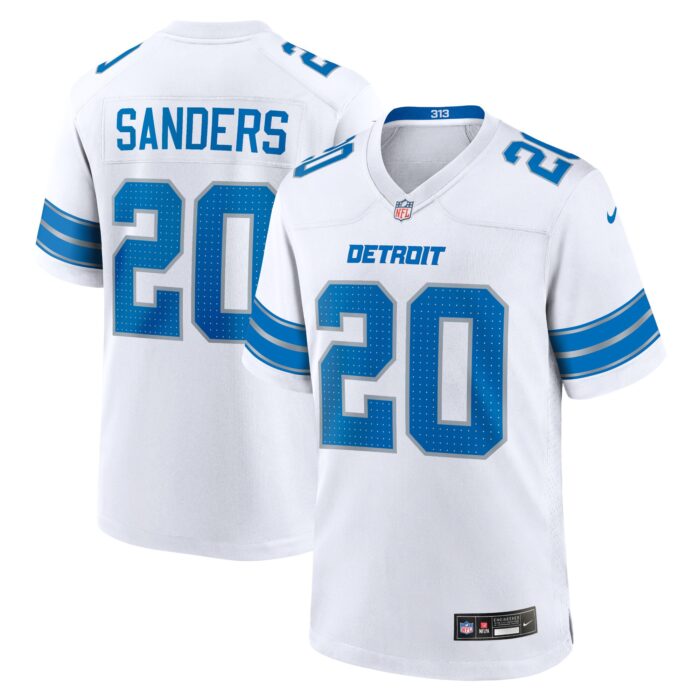 Men’s Detroit Lions Barry Sanders Nike White Retired Player Game Jersey