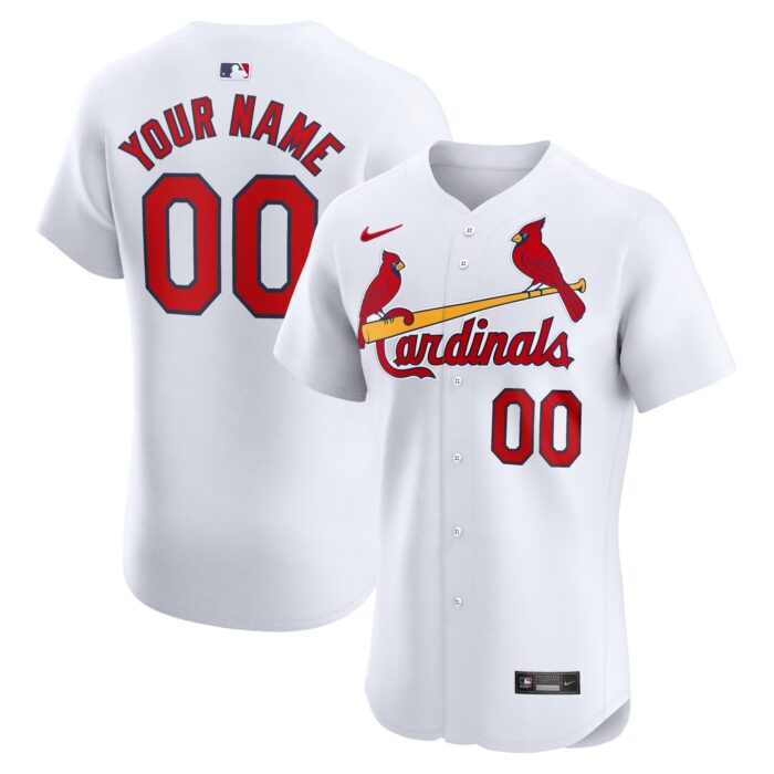 Men’s St. Louis Cardinals Nike White Home Elite Custom Jersey