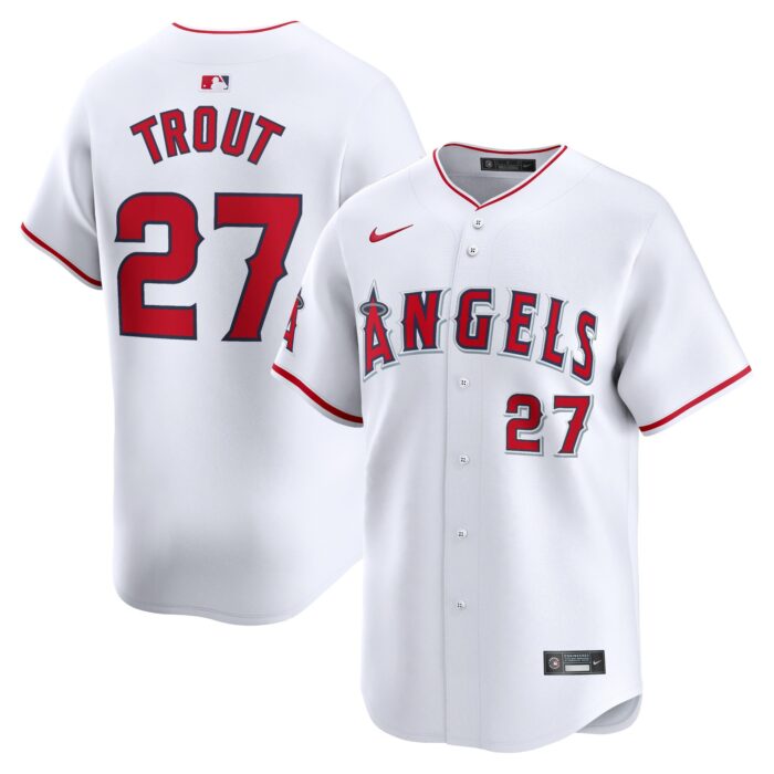 Men’s Los Angeles Angels Mike Trout Nike White Home Limited Player Jersey