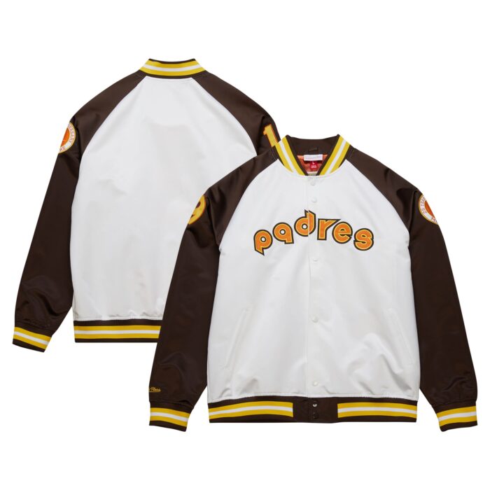 Men’s San Diego Padres Tony Gwynn Mitchell & Ness White Cooperstown Collection Legends Lightweight Satin Raglan Full-Snap Jacket
