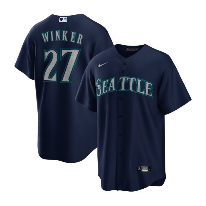 Men’s Seattle Mariners Jesse Winker Nike Navy Alternate Replica Player Jersey