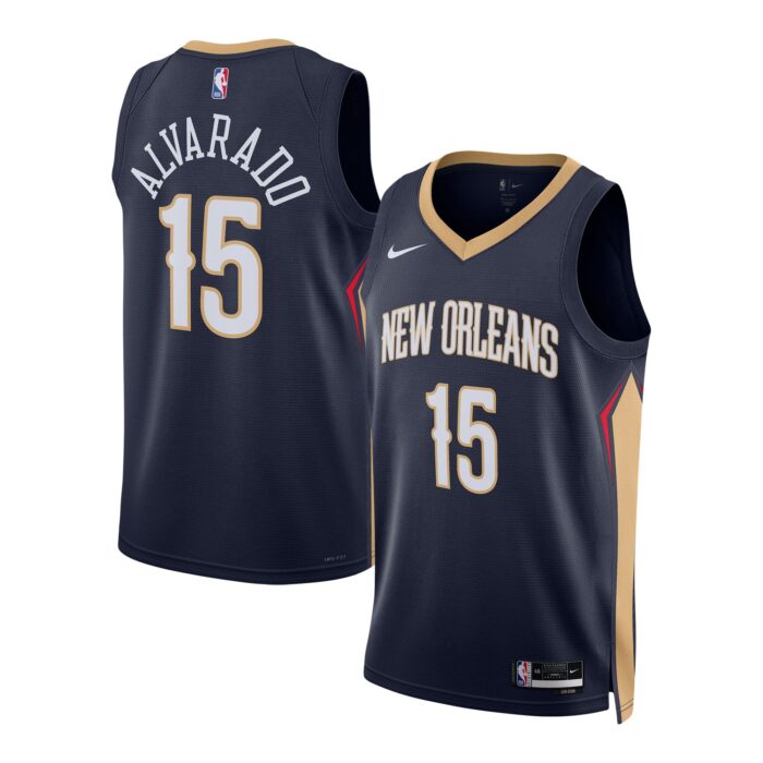 Unisex New Orleans Pelicans Jose Alvarado Nike Navy Swingman Jersey – Icon Edition