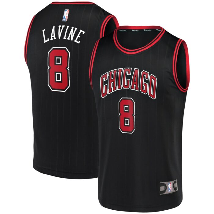 Men’s Chicago Bulls Zach LaVine Fanatics Black Fast Break Team Replica Jersey – Statement Edition