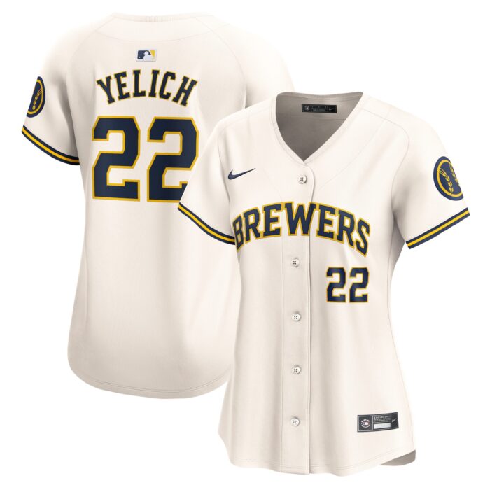 Women’s Milwaukee Brewers Christian Yelich Nike Cream Home Limited Player Jersey