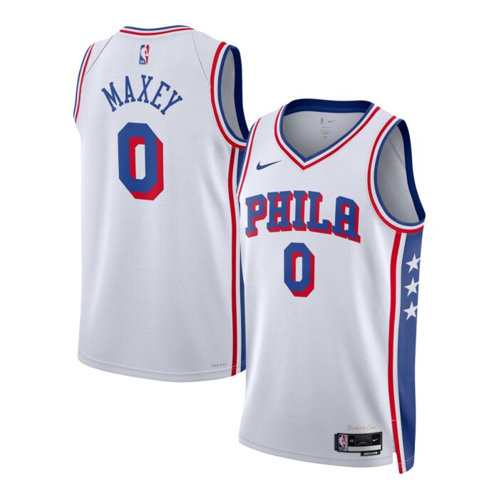 Unisex Philadelphia 76ers Tyrese Maxey Nike White Swingman Jersey – Association Edition